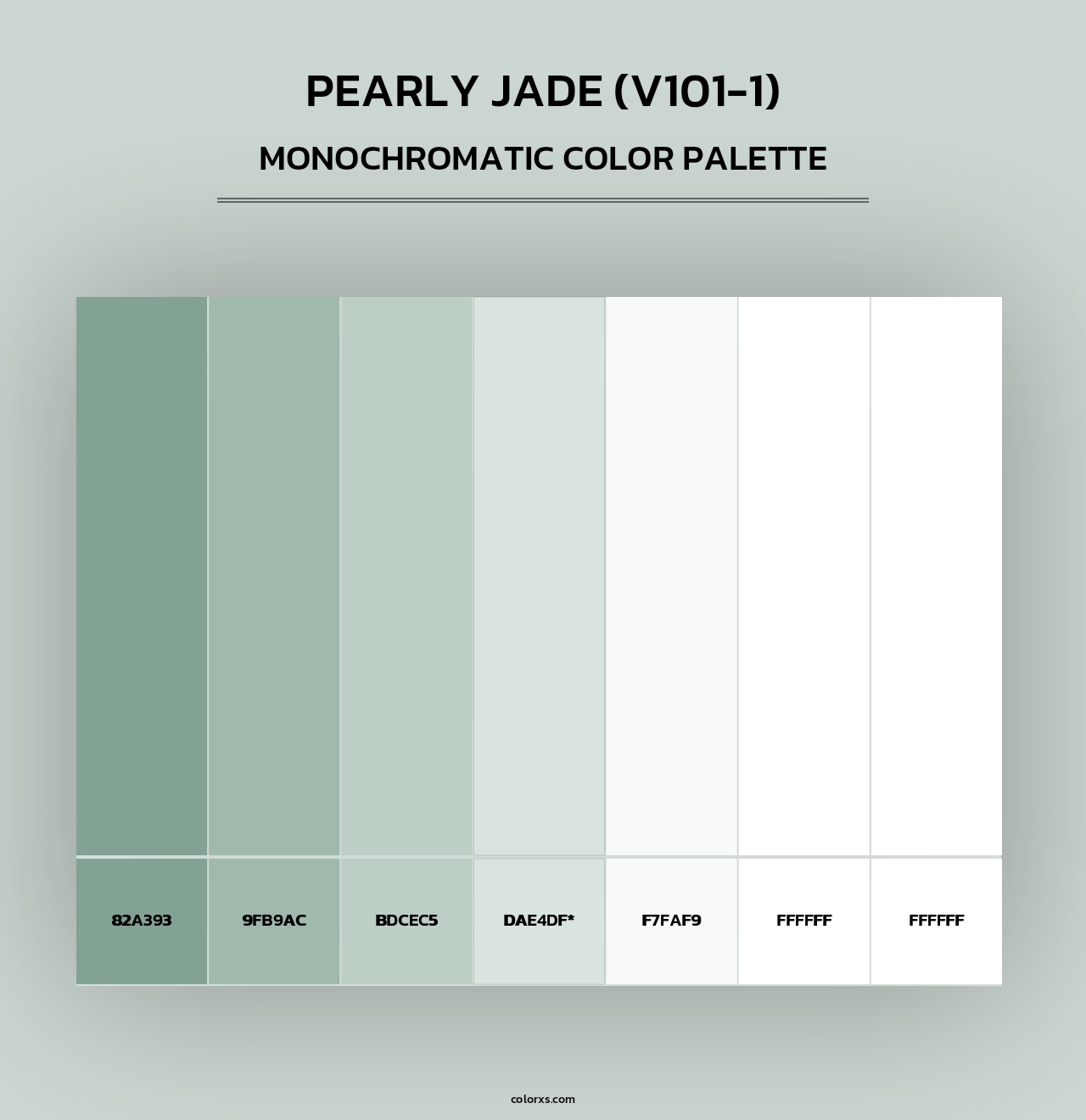 Pearly Jade (V101-1) - Monochromatic Color Palette