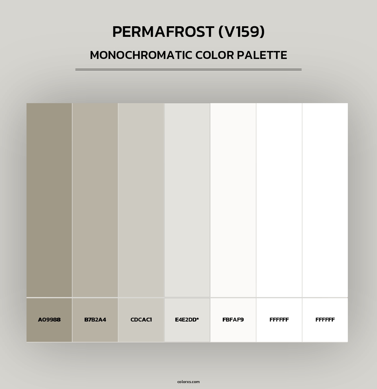 Permafrost (V159) - Monochromatic Color Palette