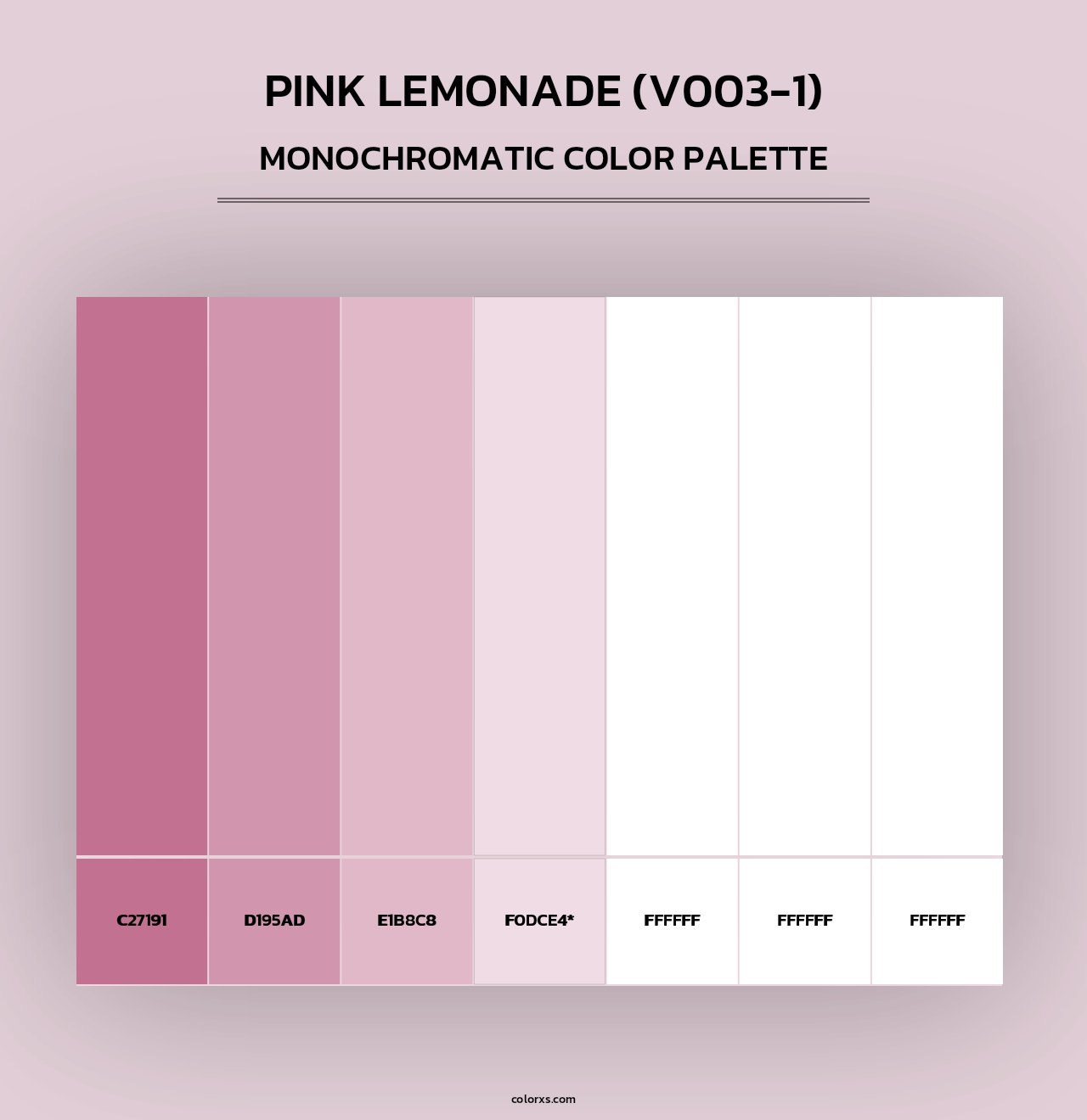 Pink Lemonade (V003-1) - Monochromatic Color Palette