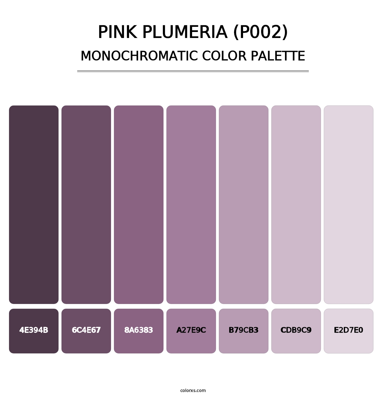 Pink Plumeria (P002) - Monochromatic Color Palette