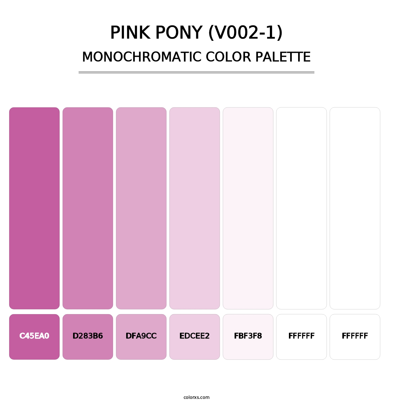 Pink Pony (V002-1) - Monochromatic Color Palette