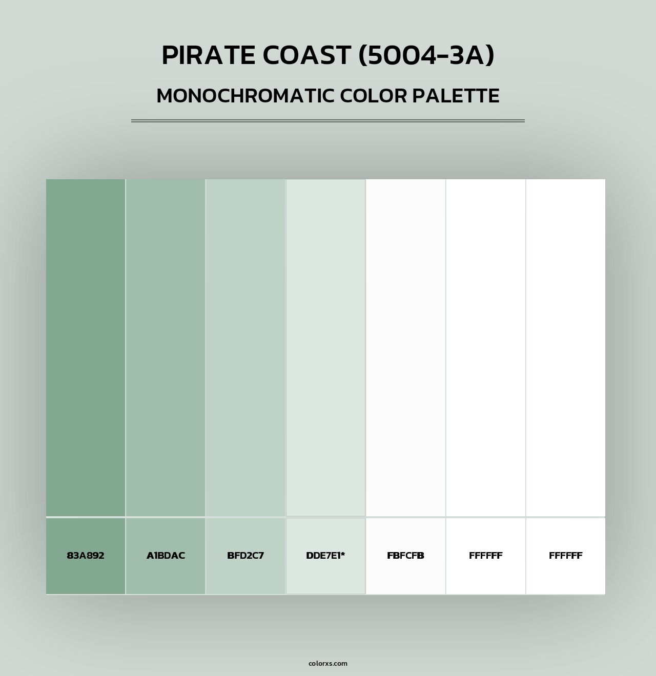 Pirate Coast (5004-3A) - Monochromatic Color Palette