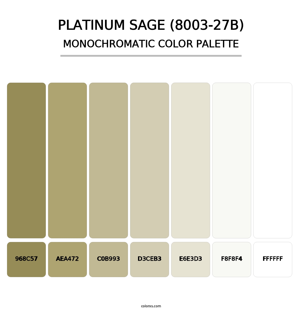 Platinum Sage (8003-27B) - Monochromatic Color Palette