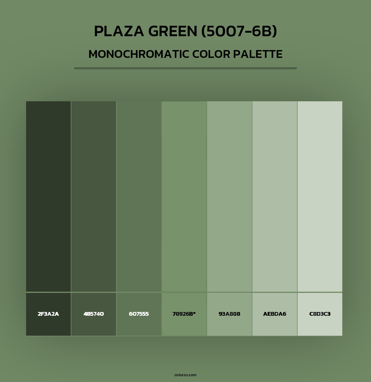 Plaza Green (5007-6B) - Monochromatic Color Palette