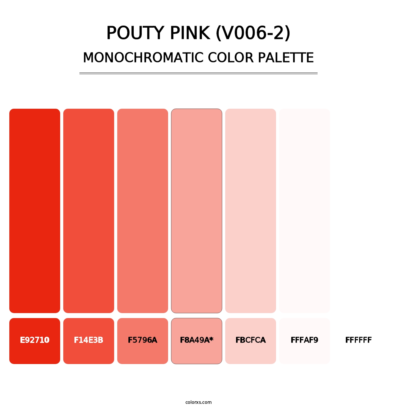 Pouty Pink (V006-2) - Monochromatic Color Palette