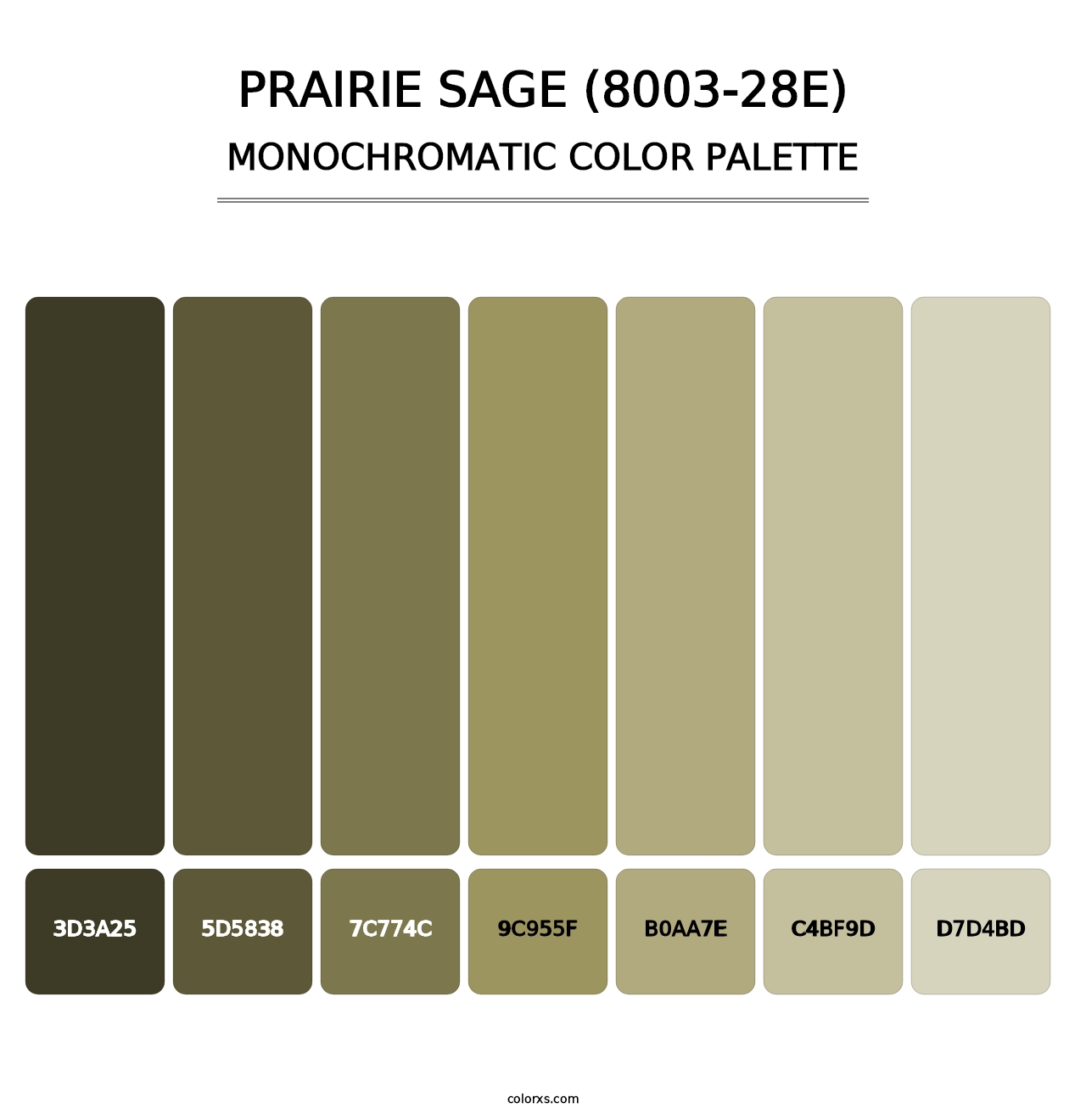 Prairie Sage (8003-28E) - Monochromatic Color Palette