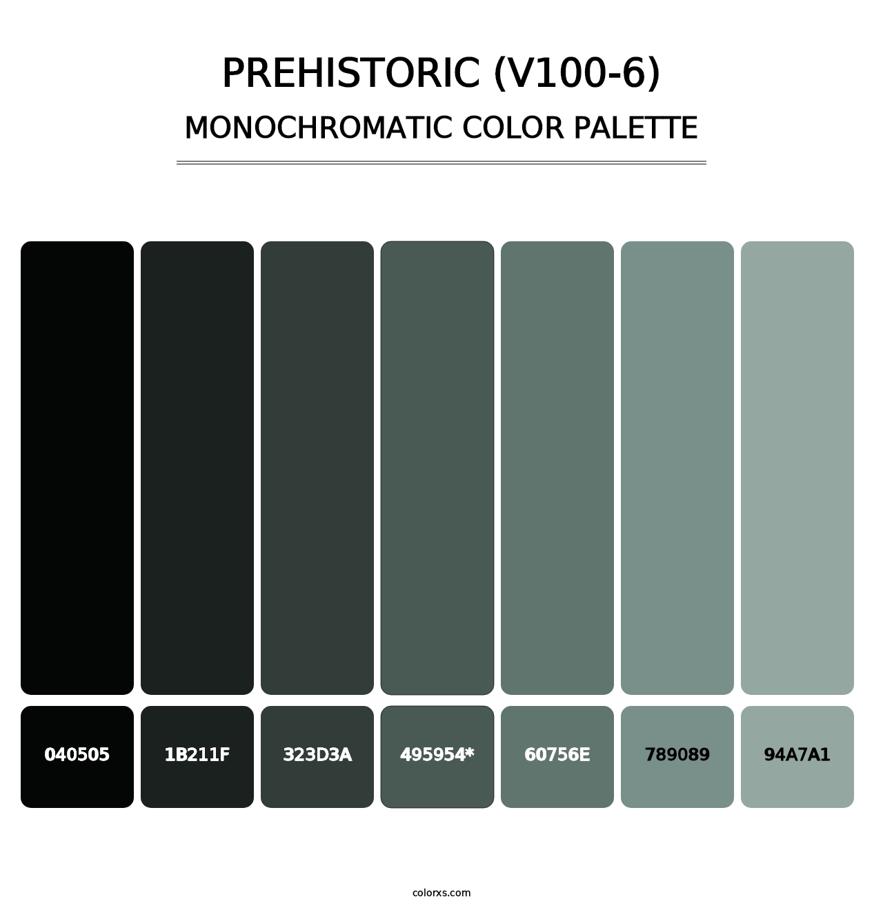 Prehistoric (V100-6) - Monochromatic Color Palette