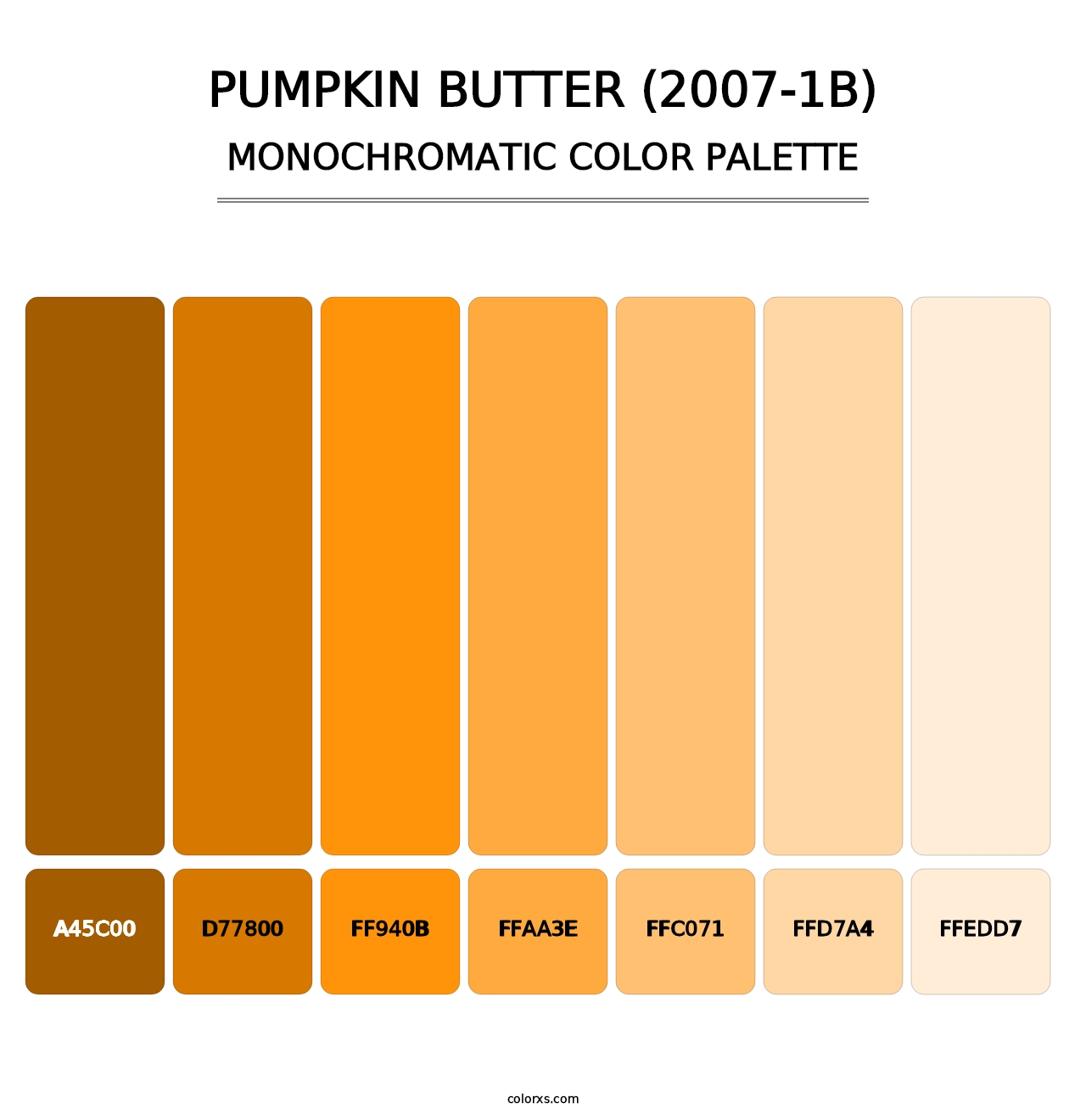 Pumpkin Butter (2007-1B) - Monochromatic Color Palette