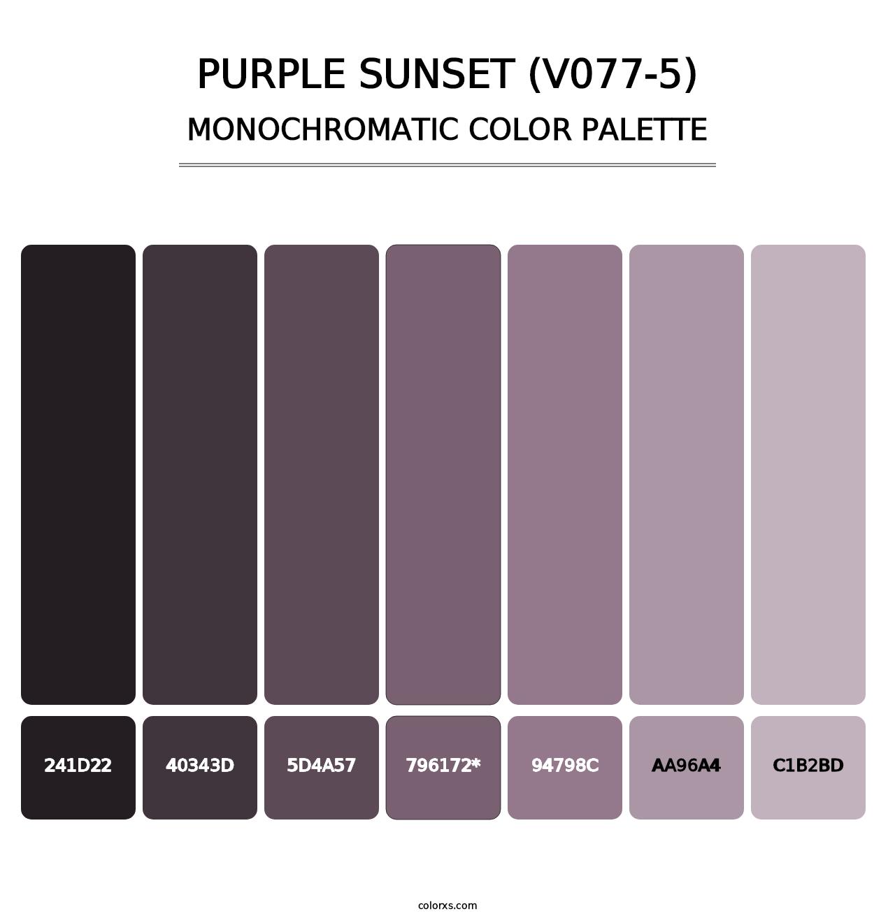Purple Sunset (V077-5) - Monochromatic Color Palette