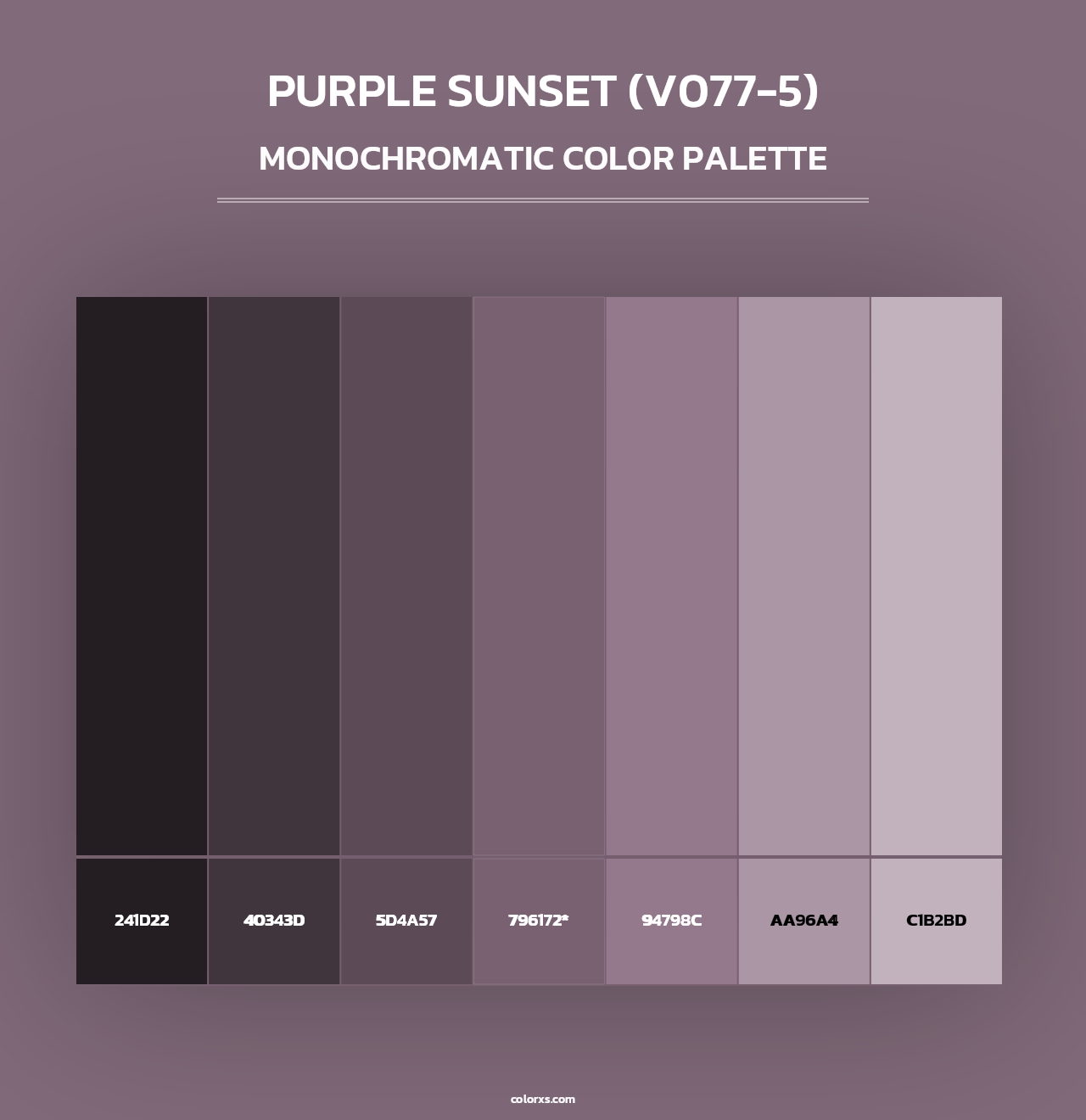Purple Sunset (V077-5) - Monochromatic Color Palette