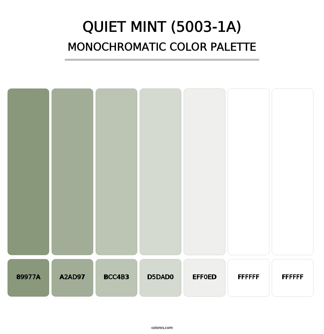 Quiet Mint (5003-1A) - Monochromatic Color Palette
