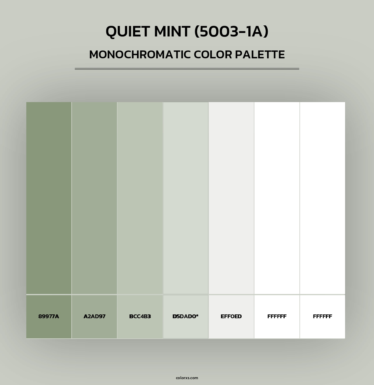 Quiet Mint (5003-1A) - Monochromatic Color Palette