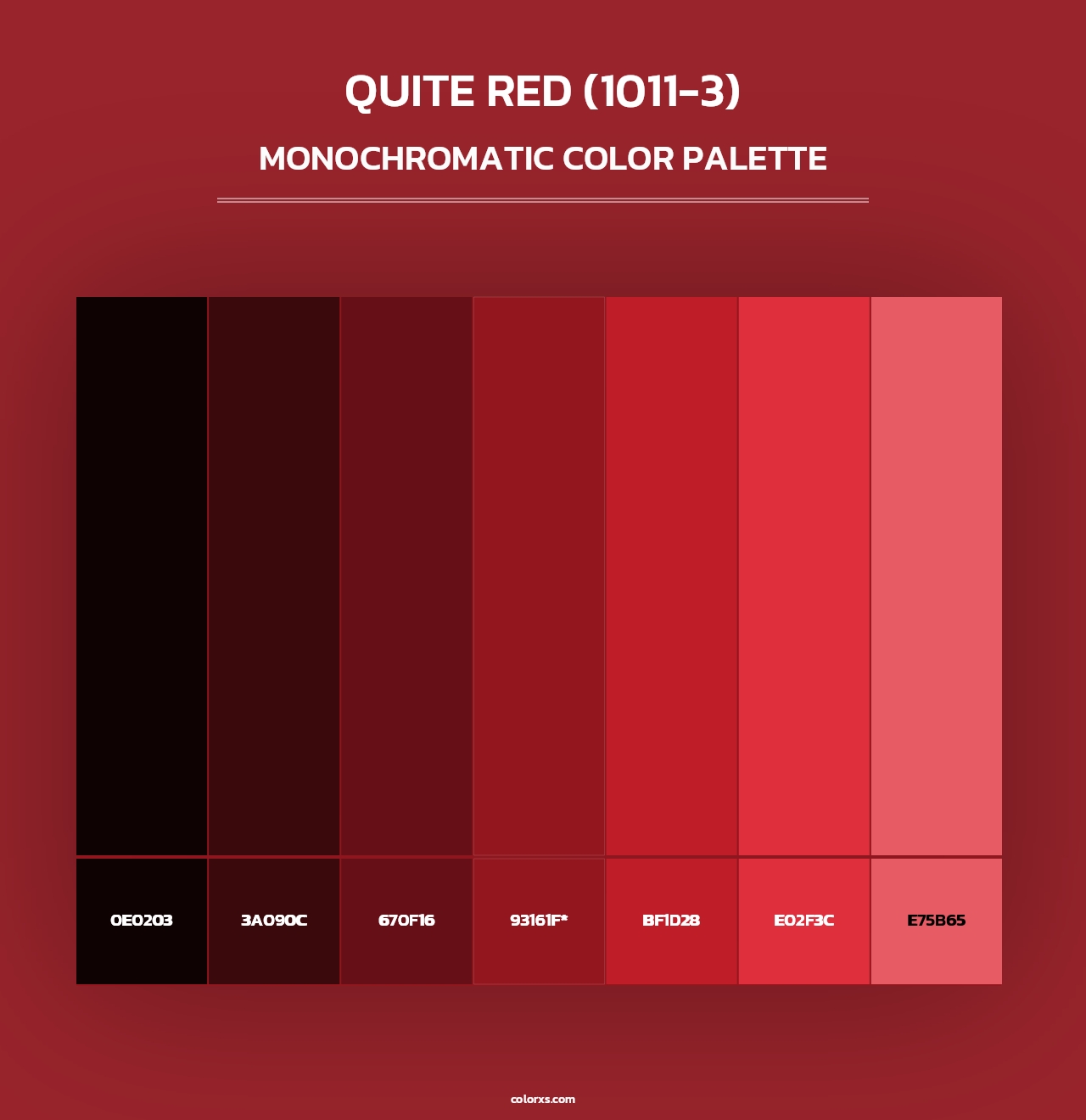 Quite Red (1011-3) - Monochromatic Color Palette