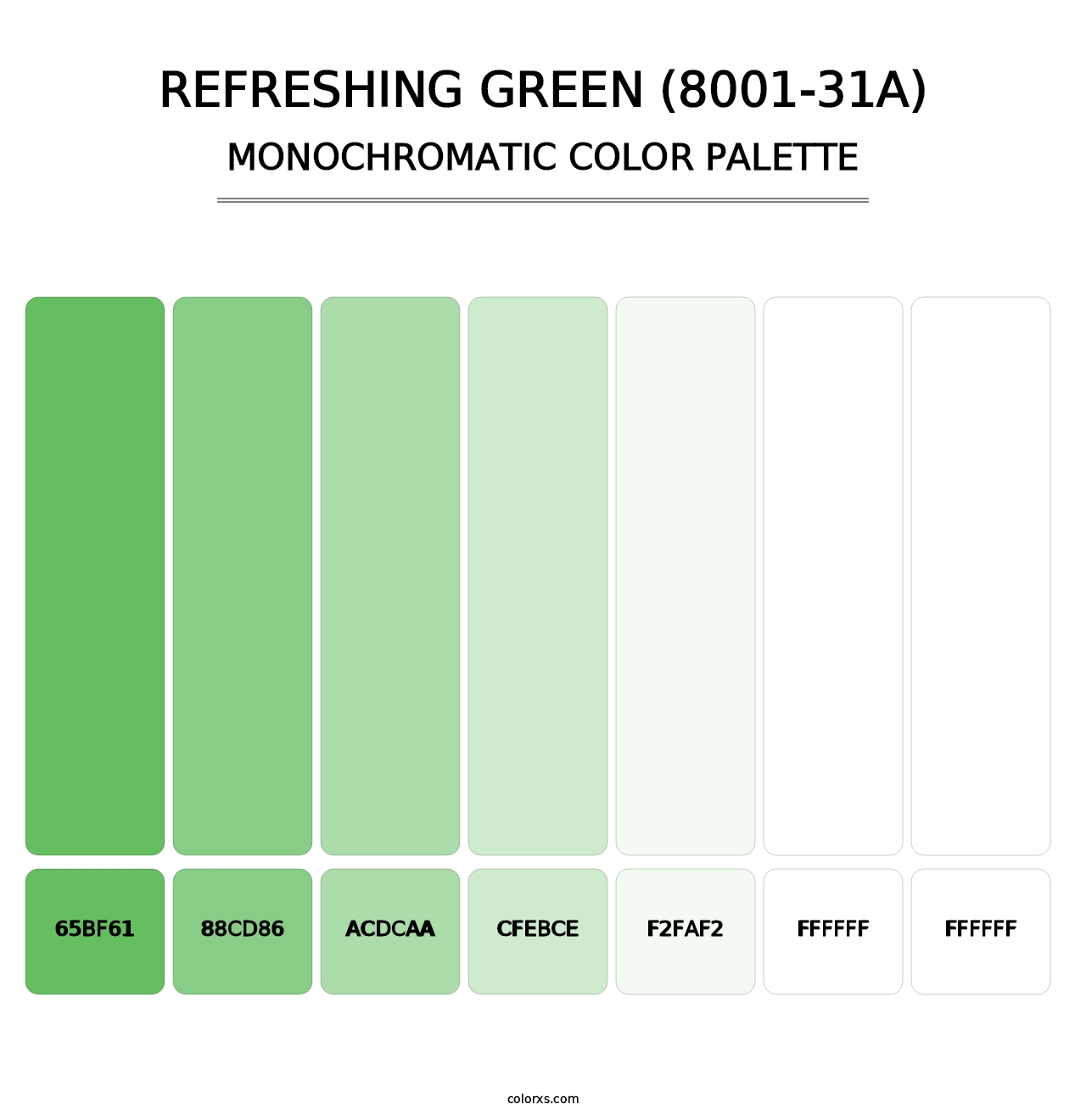 Refreshing Green (8001-31A) - Monochromatic Color Palette
