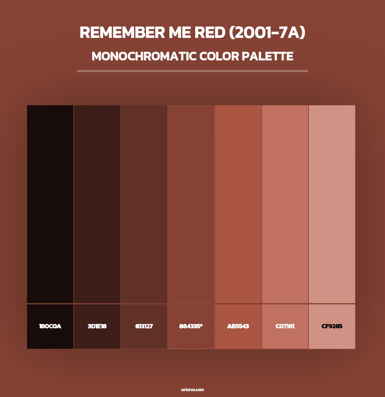 Remember Me Red (2001-7A) - Monochromatic Color Palette