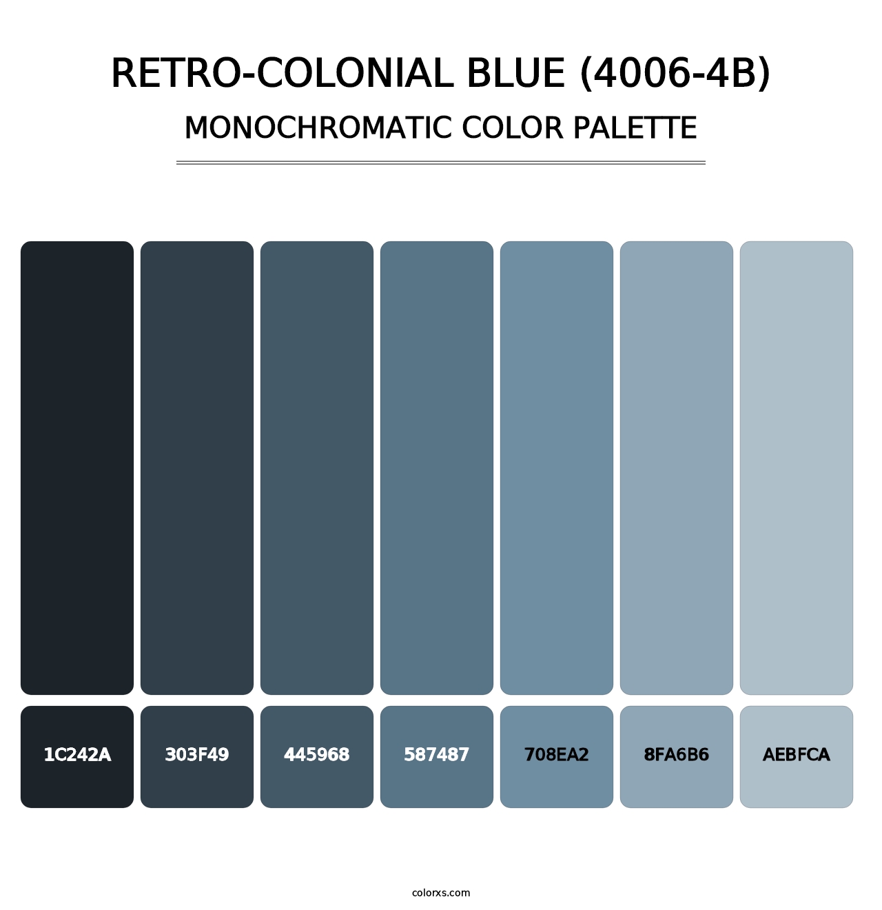 Retro-Colonial Blue (4006-4B) - Monochromatic Color Palette