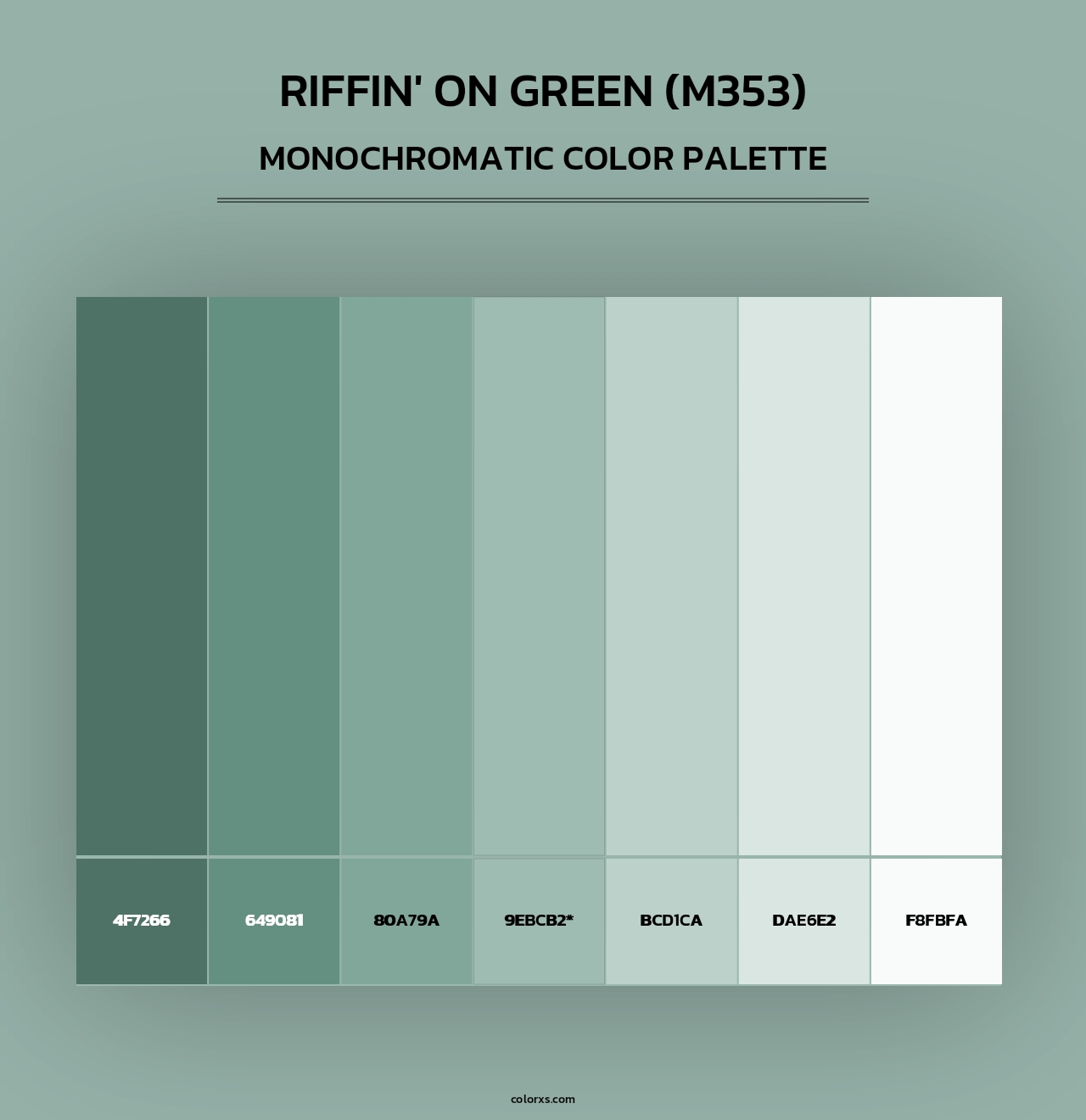 Riffin' on Green (M353) - Monochromatic Color Palette
