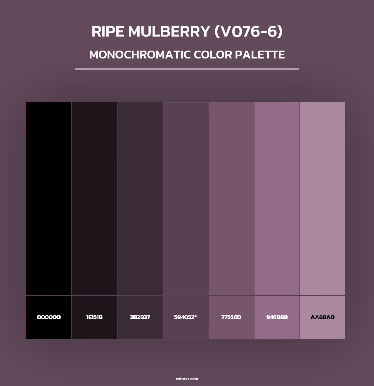 Ripe Mulberry (V076-6) - Monochromatic Color Palette