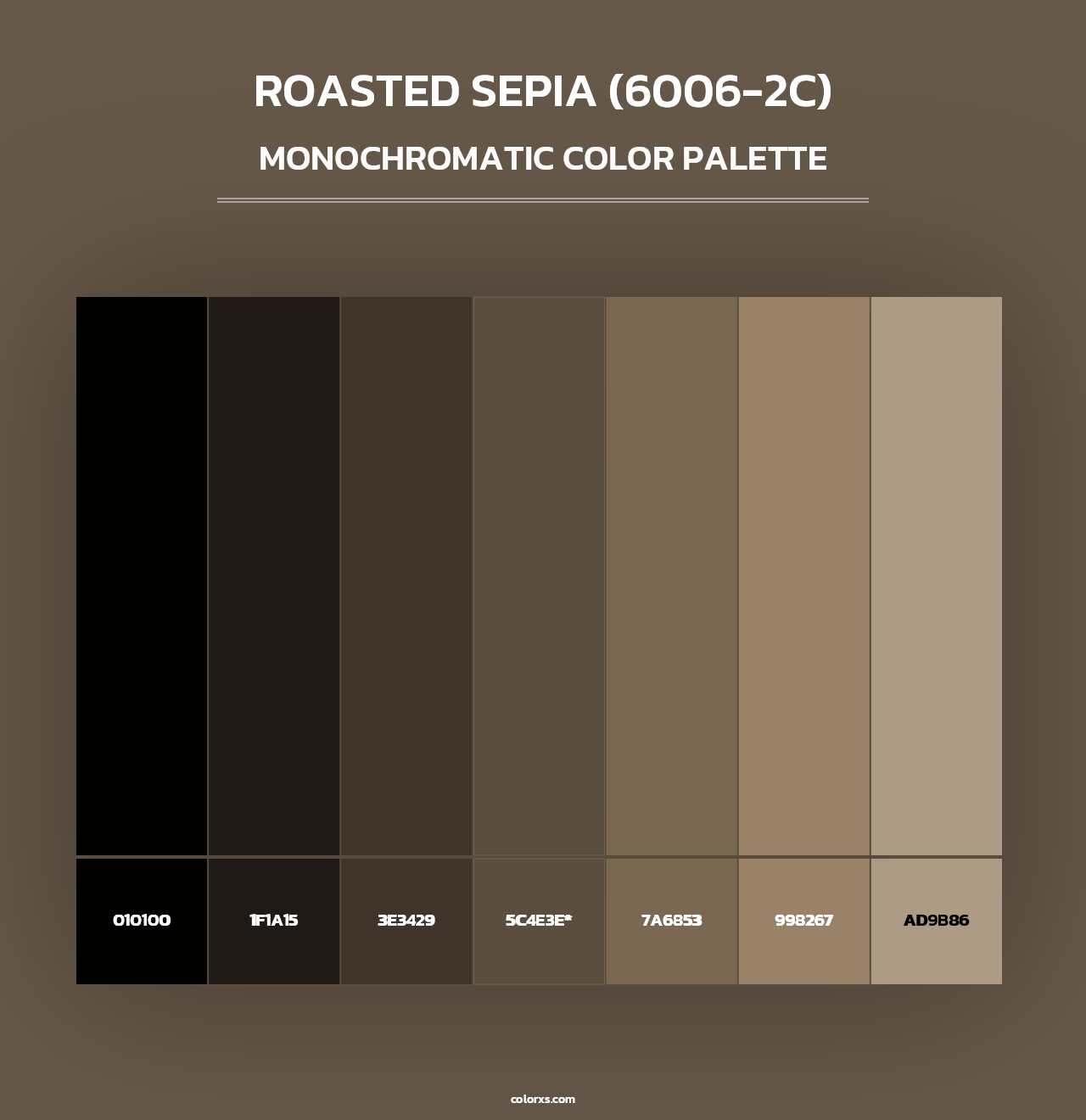 Roasted Sepia (6006-2C) - Monochromatic Color Palette