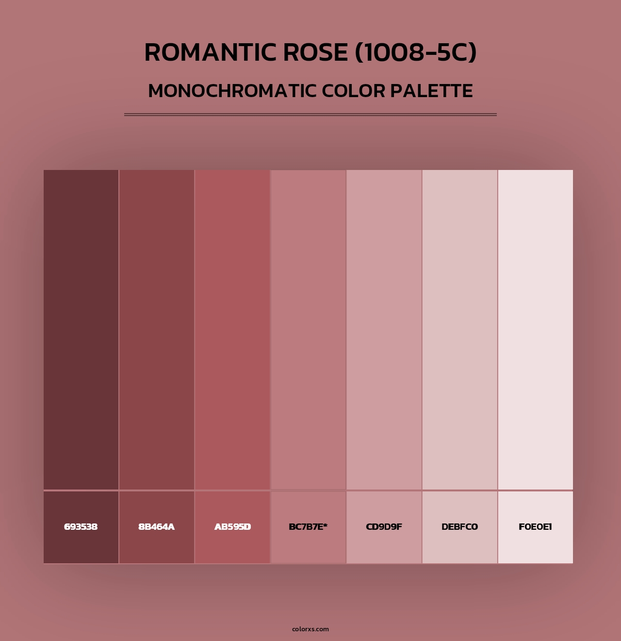 Romantic Rose (1008-5C) - Monochromatic Color Palette