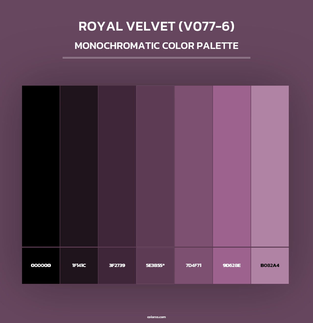 Royal Velvet (V077-6) - Monochromatic Color Palette