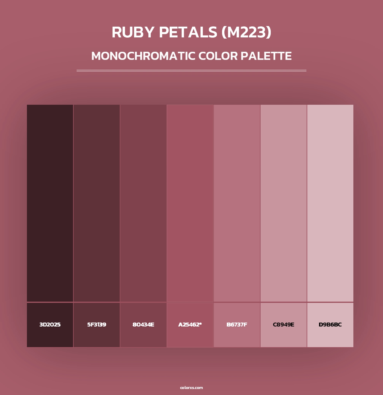 Ruby Petals (M223) - Monochromatic Color Palette