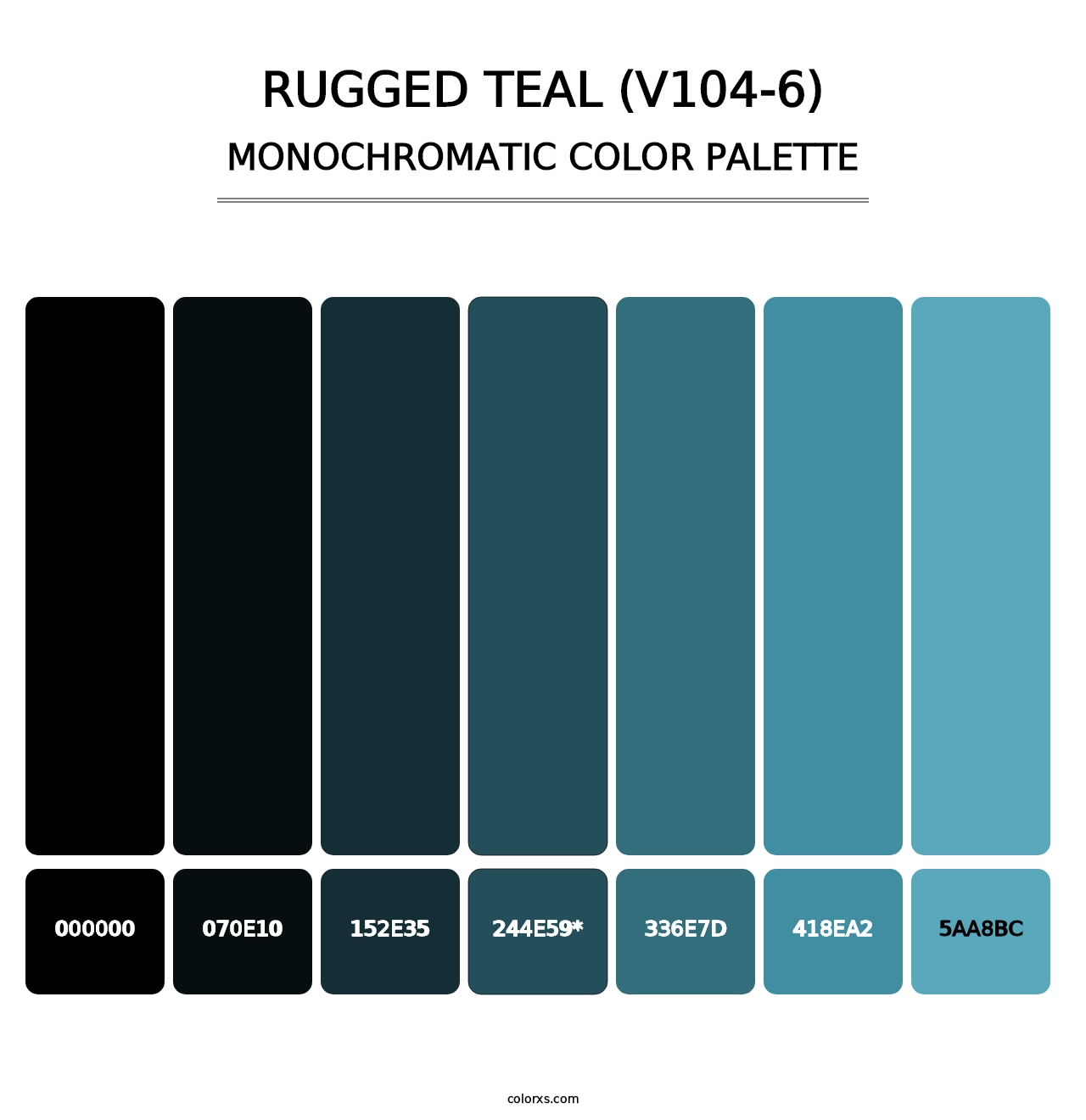 Rugged Teal (V104-6) - Monochromatic Color Palette