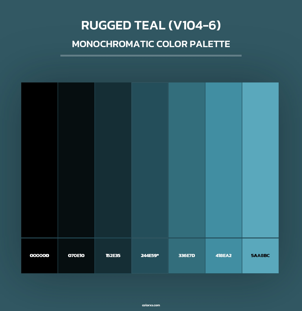 Rugged Teal (V104-6) - Monochromatic Color Palette