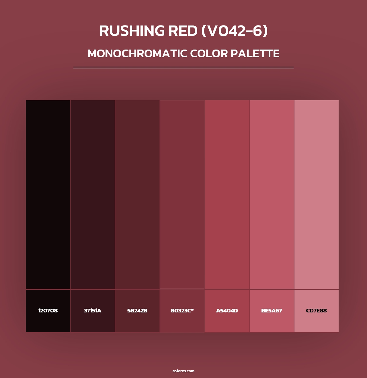 Rushing Red (V042-6) - Monochromatic Color Palette