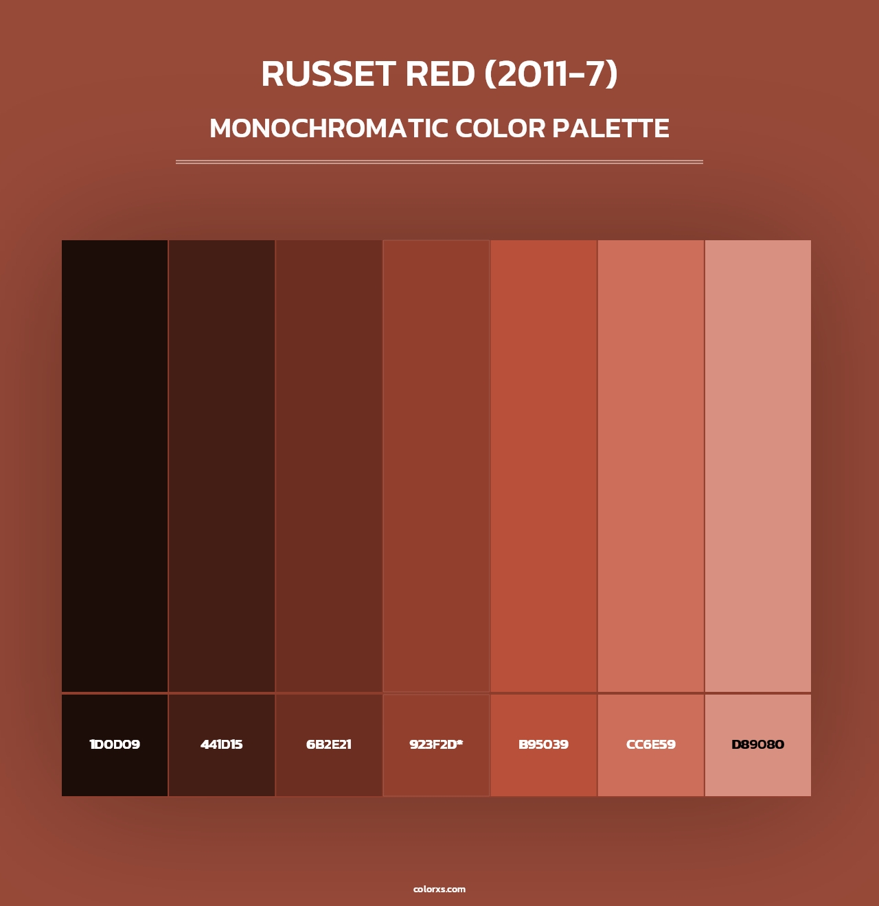 Russet Red (2011-7) - Monochromatic Color Palette