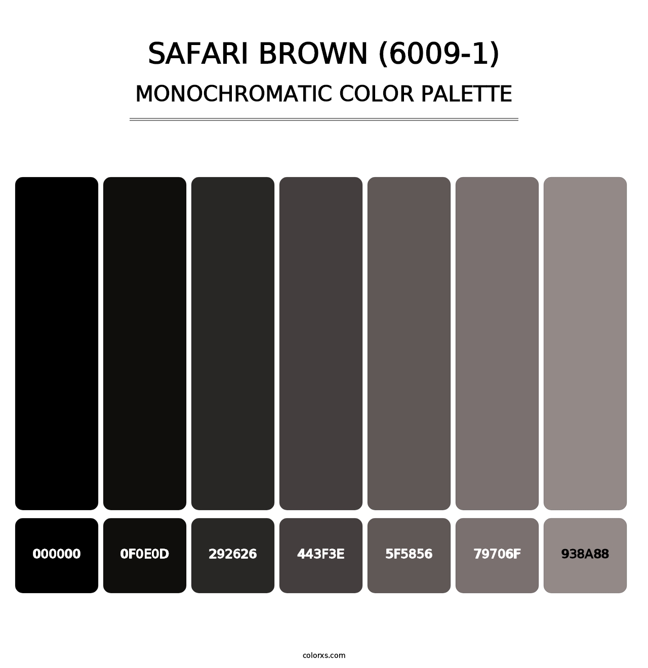 Safari Brown (6009-1) - Monochromatic Color Palette