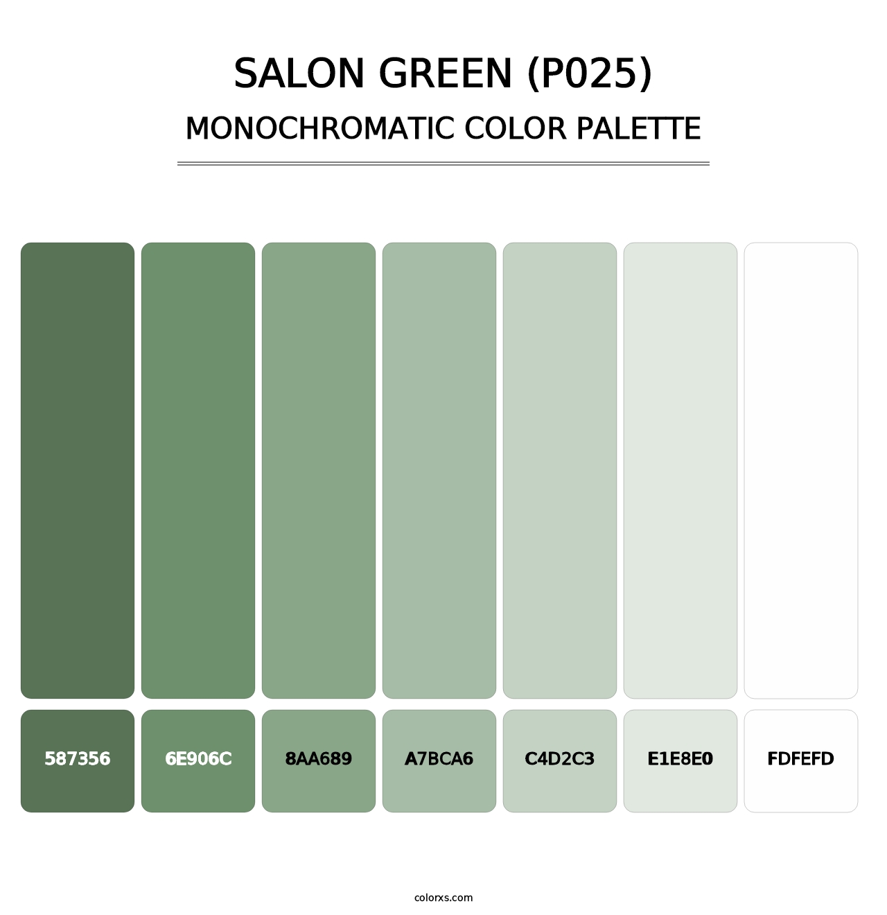 Salon Green (P025) - Monochromatic Color Palette