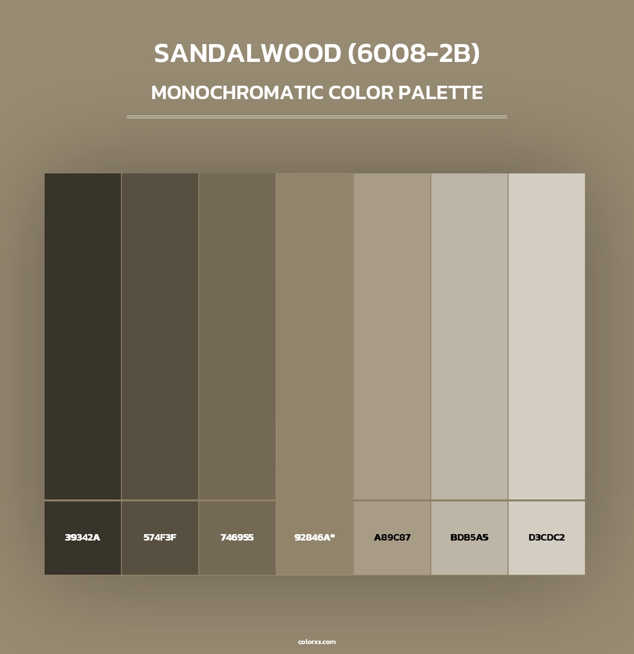 Sandalwood (6008-2B) - Monochromatic Color Palette