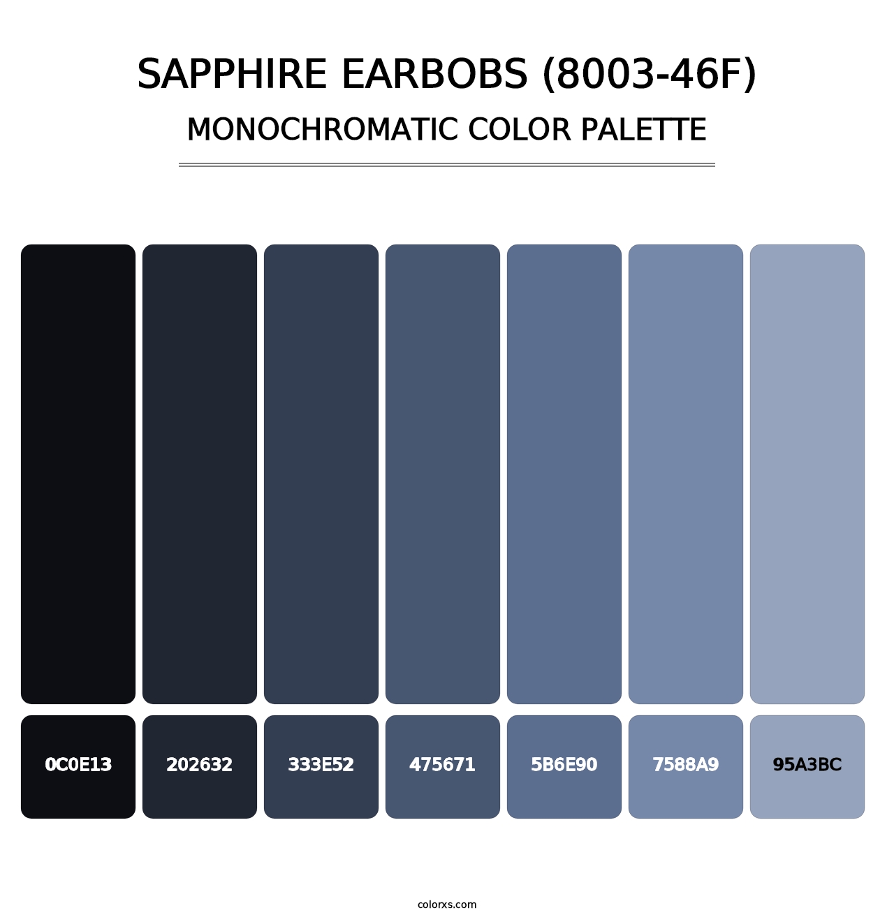 Sapphire Earbobs (8003-46F) - Monochromatic Color Palette
