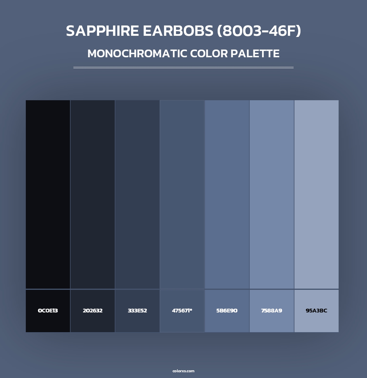Sapphire Earbobs (8003-46F) - Monochromatic Color Palette