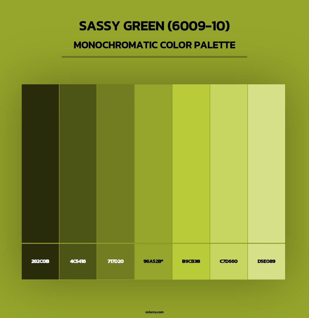 Sassy Green (6009-10) - Monochromatic Color Palette