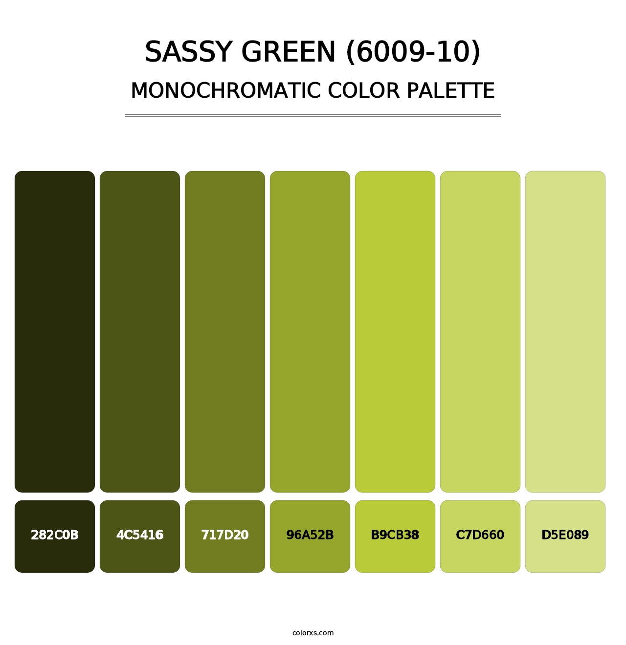 Sassy Green (6009-10) - Monochromatic Color Palette