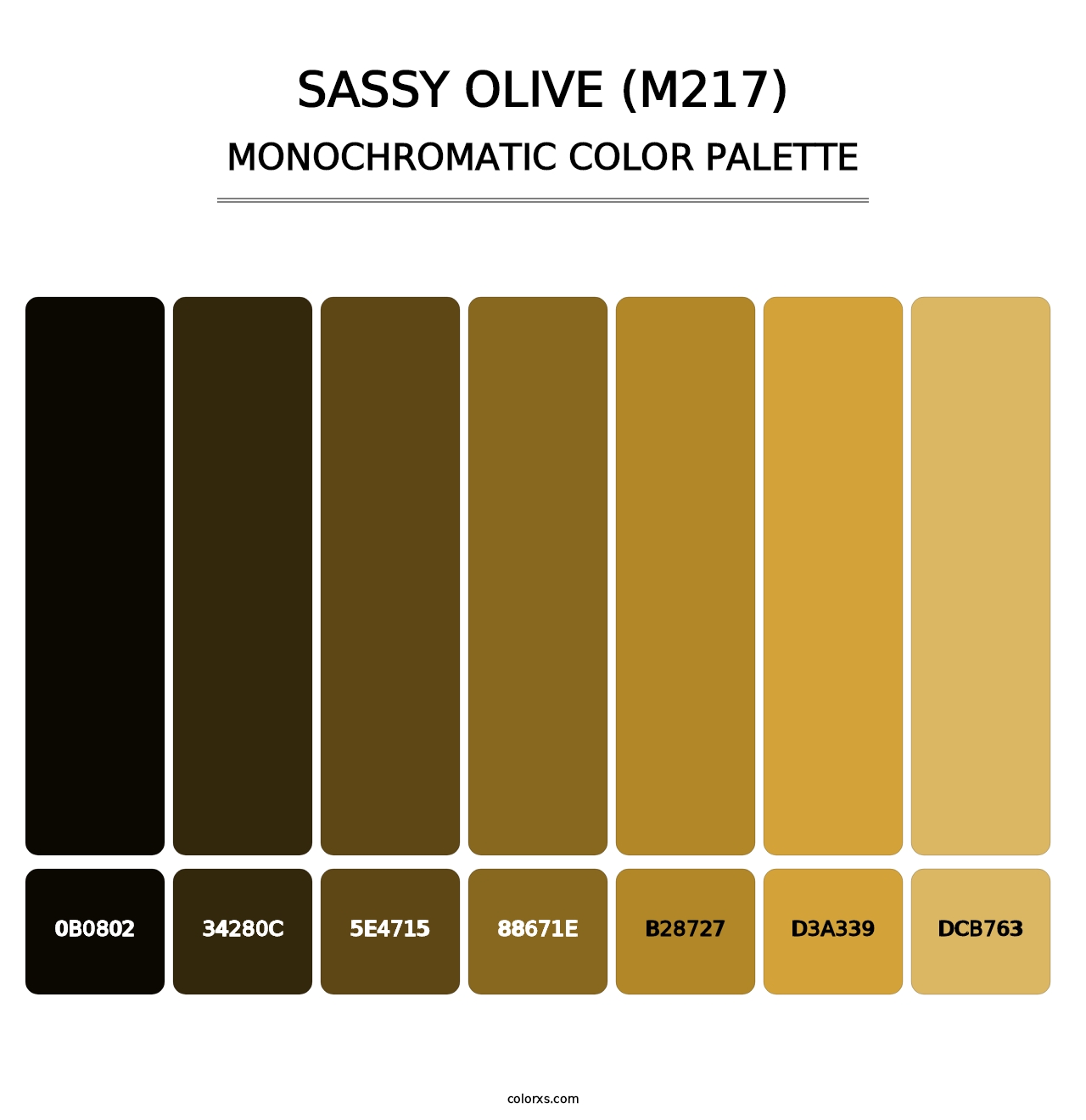Sassy Olive (M217) - Monochromatic Color Palette