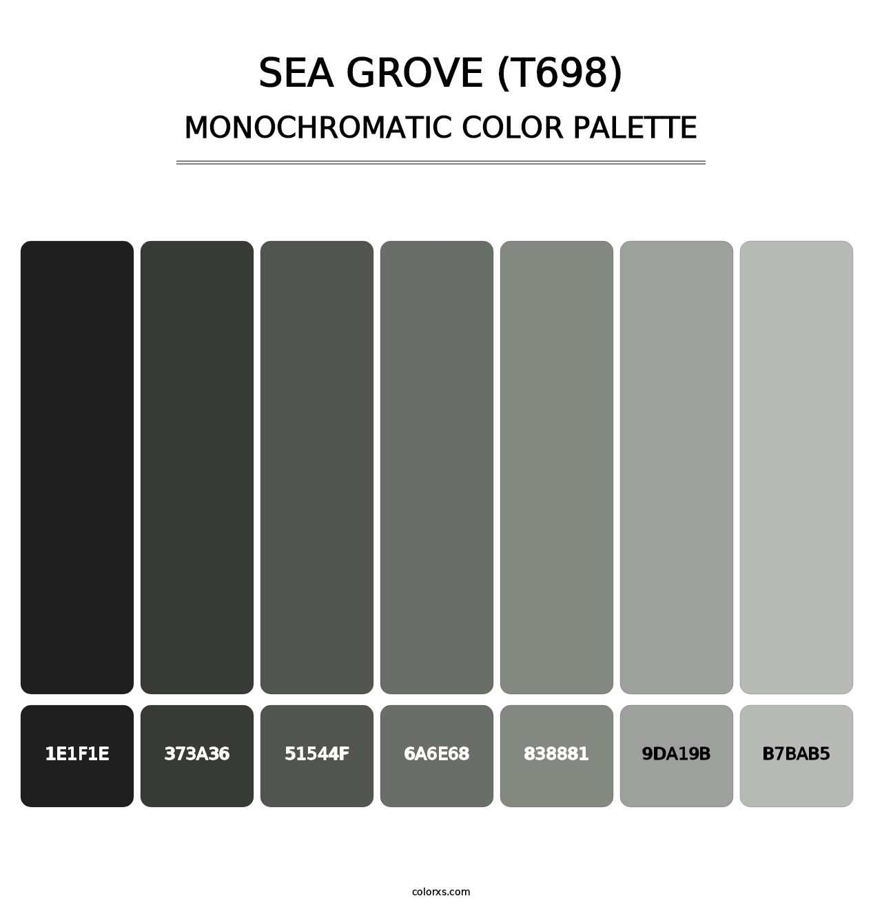Sea Grove (T698) - Monochromatic Color Palette