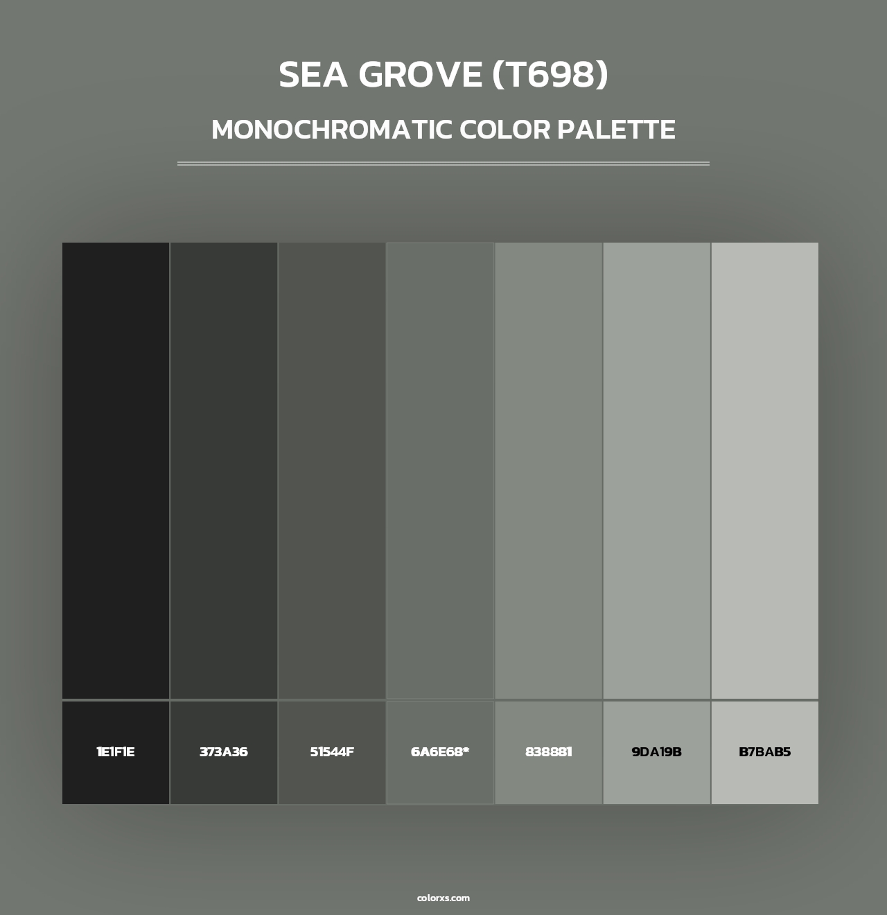 Sea Grove (T698) - Monochromatic Color Palette