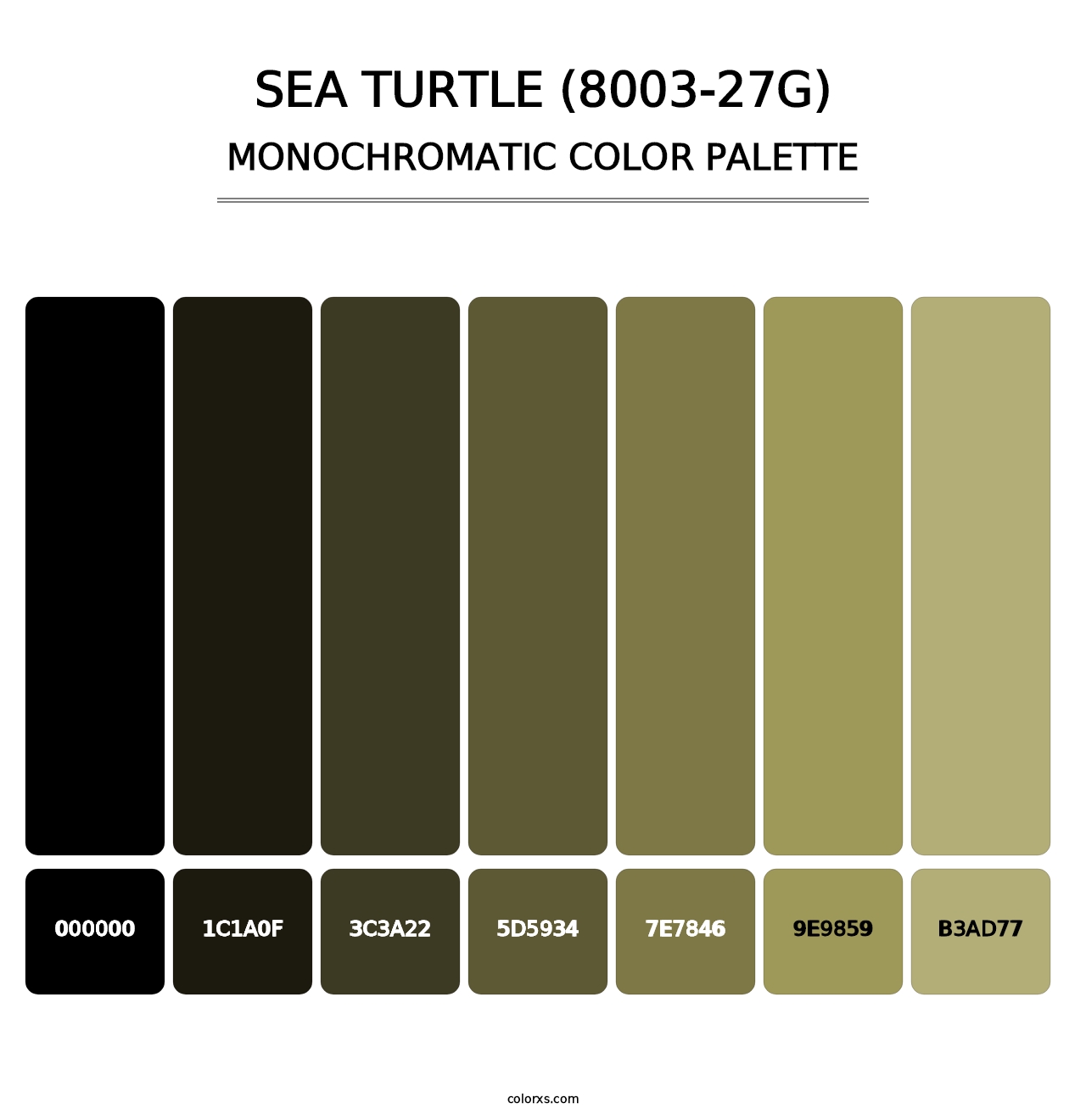 Sea Turtle (8003-27G) - Monochromatic Color Palette