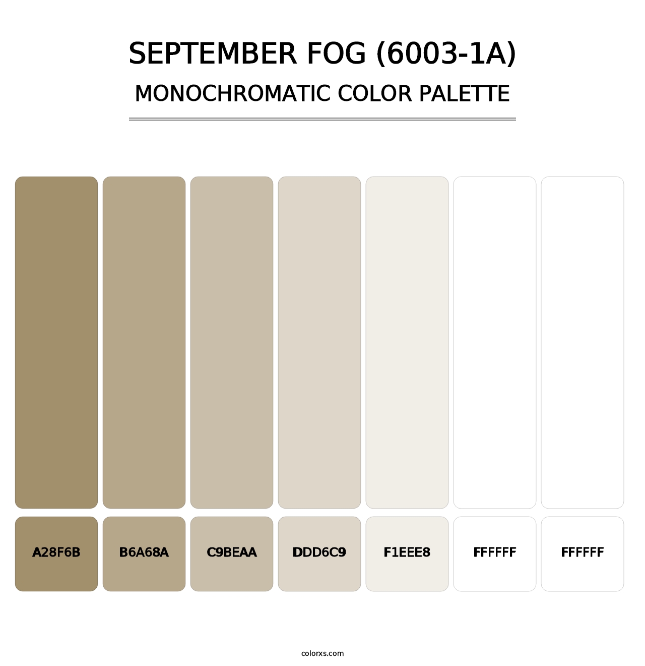 September Fog (6003-1A) - Monochromatic Color Palette