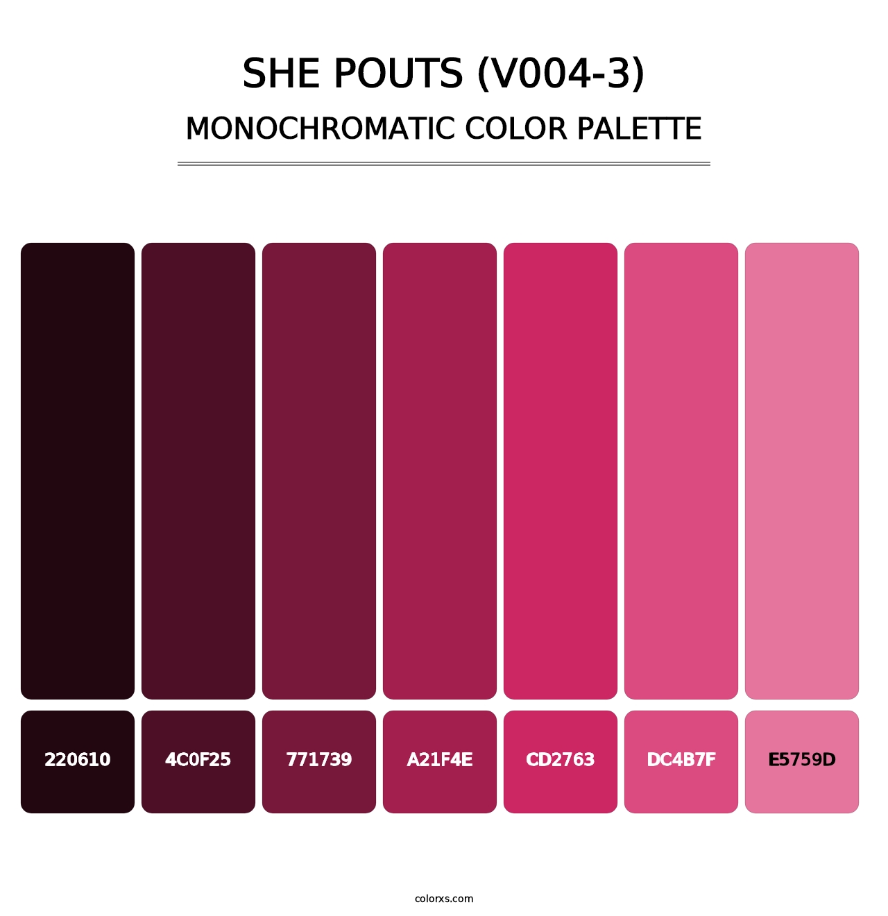 She Pouts (V004-3) - Monochromatic Color Palette