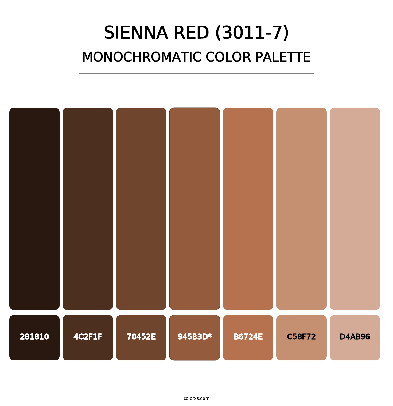 Sienna Red (3011-7) - Monochromatic Color Palette