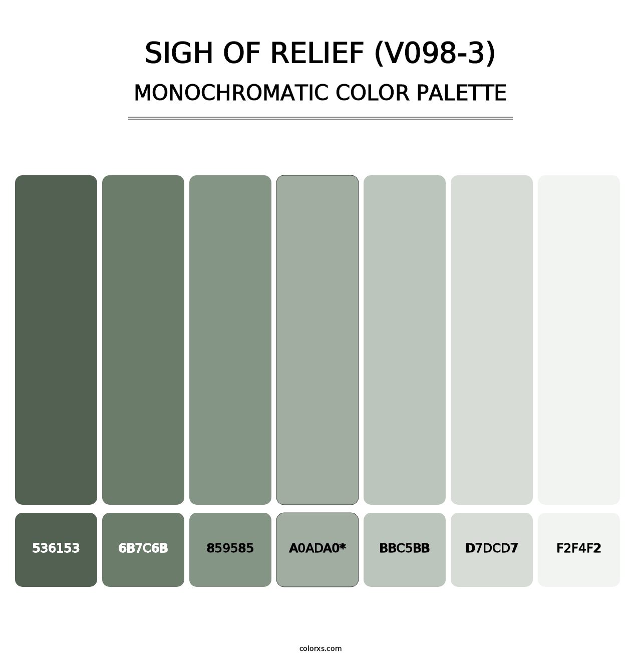 Sigh of Relief (V098-3) - Monochromatic Color Palette