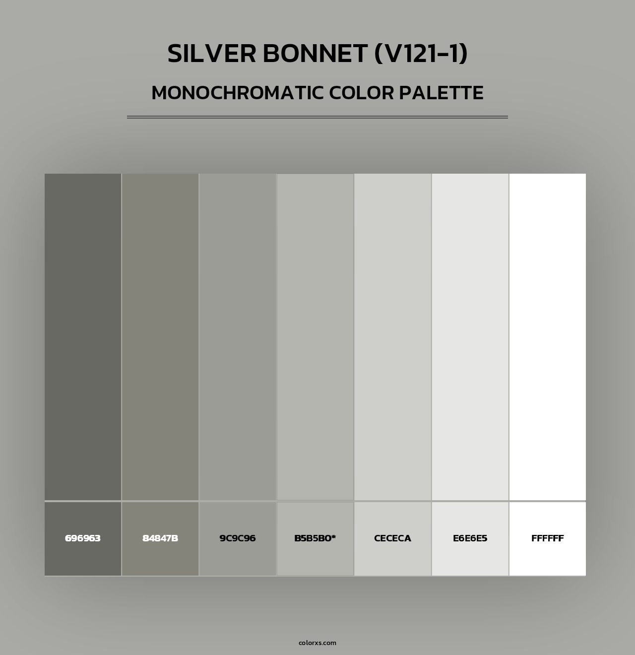 Silver Bonnet (V121-1) - Monochromatic Color Palette