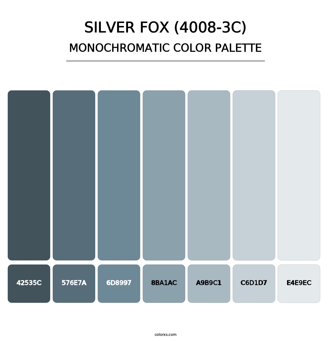 Silver Fox (4008-3C) - Monochromatic Color Palette