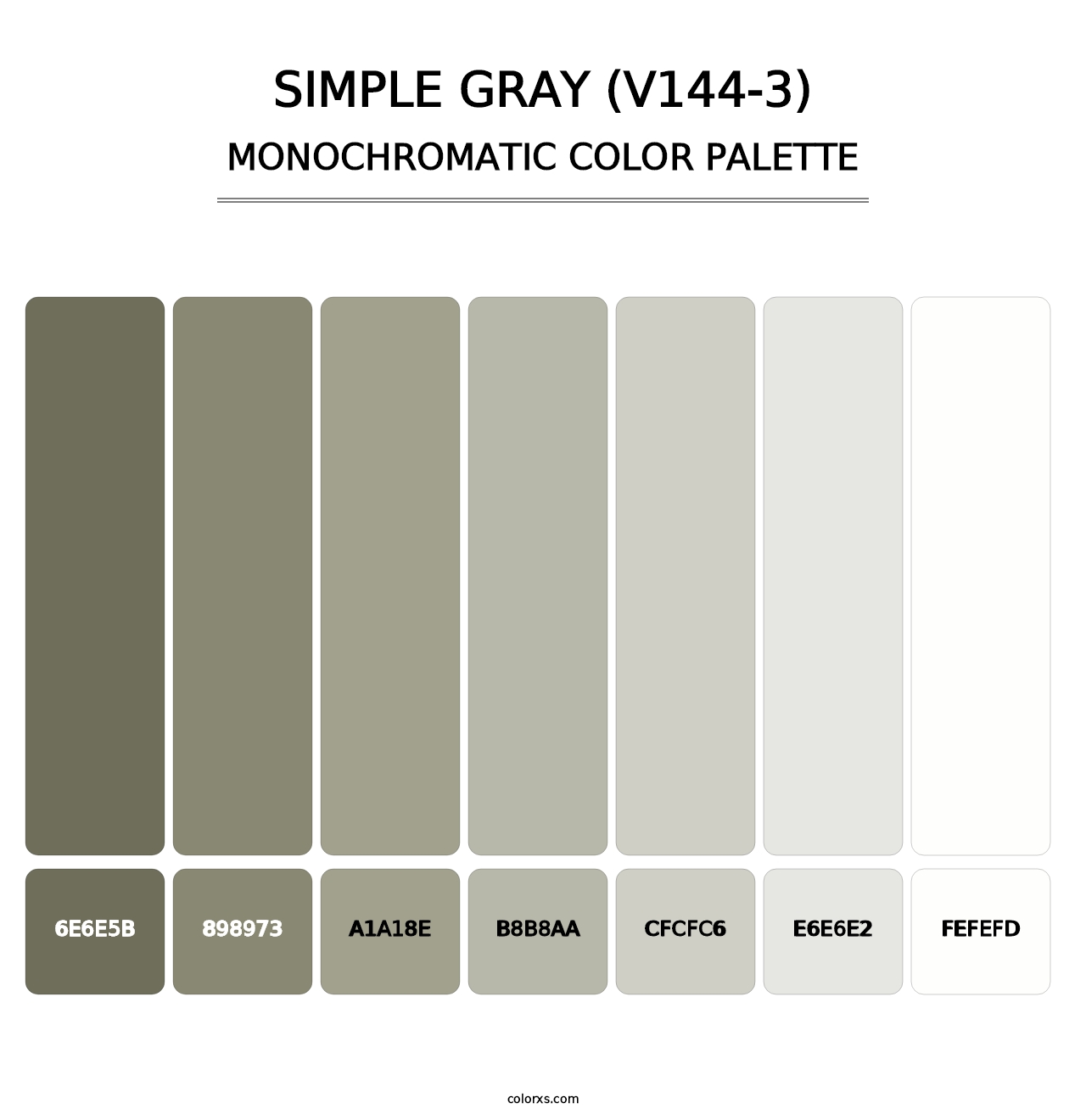 Simple Gray (V144-3) - Monochromatic Color Palette