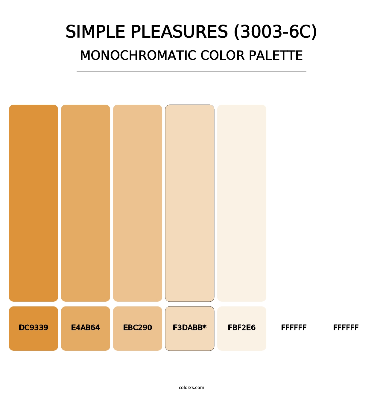 Simple Pleasures (3003-6C) - Monochromatic Color Palette