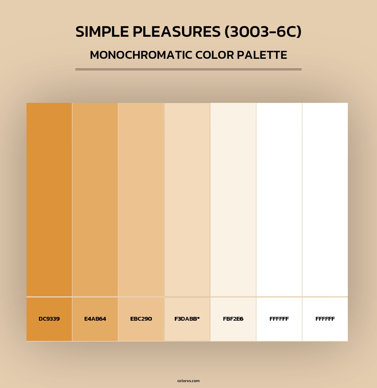 Simple Pleasures (3003-6C) - Monochromatic Color Palette